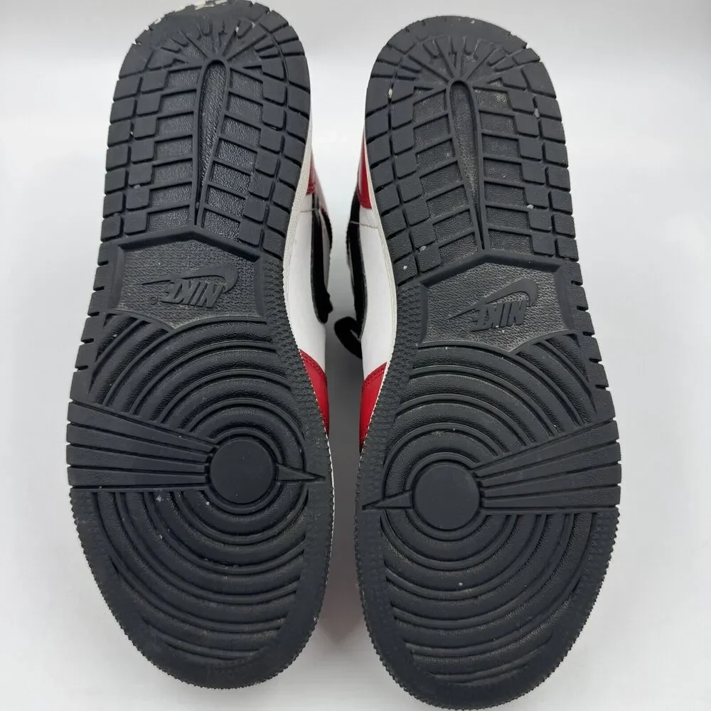 Nike Air Jordan 1 Mid Boy's Youth Size 6Y Black Fire Red White Shoes 554725-069